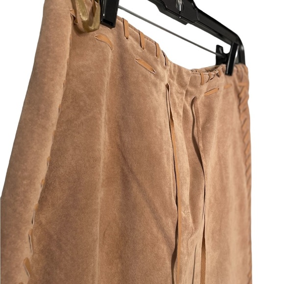 VTG for joseph tan 100 suede midi skirt size 28 boho - Picture 3 of 11